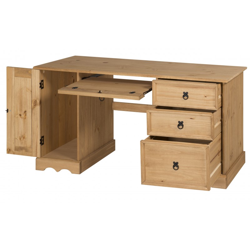 Corona Mexican Pine Straight Computer Desk Mercers Furniture